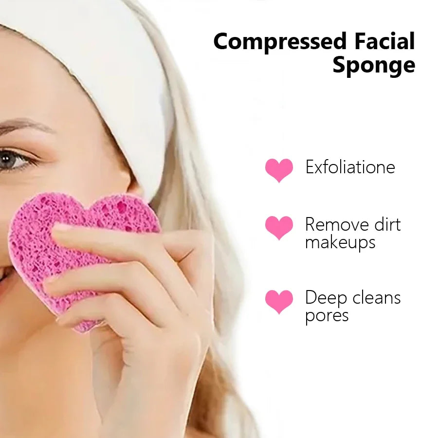 10Pcs Cellulose Face Sponges Compressed Facial Cleansing Massage Sponge Pore Exfoliating Makeup Removal Spa Quality