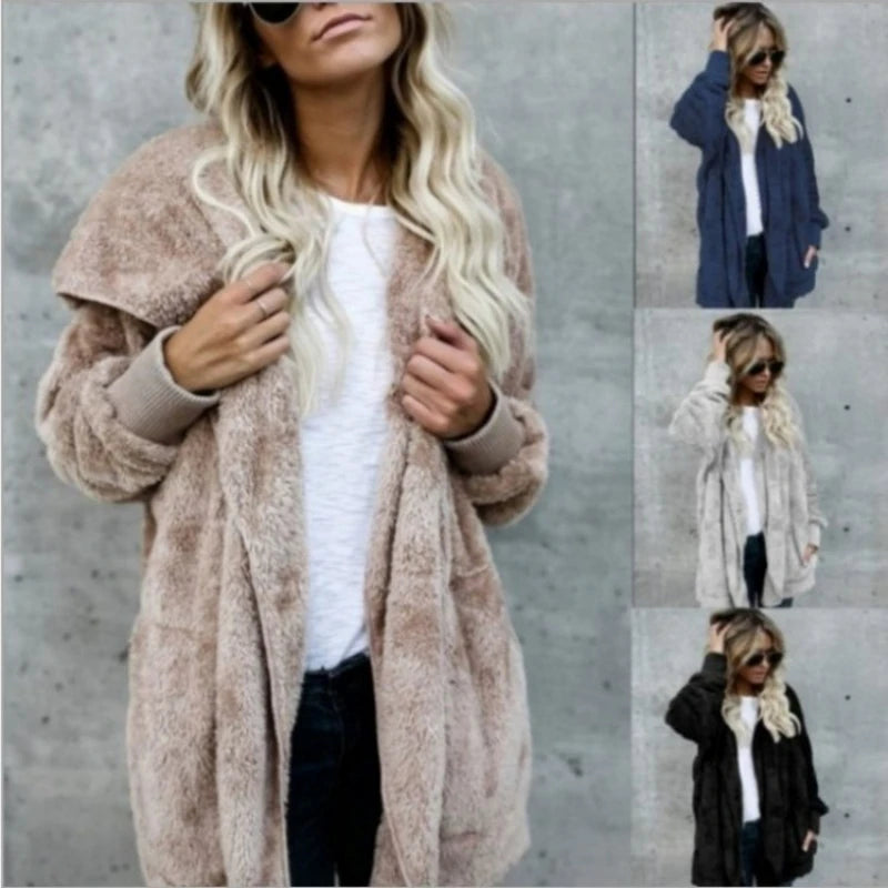 Women's Hooded Double-Fleece Cardigan Jacket Zenflow Active