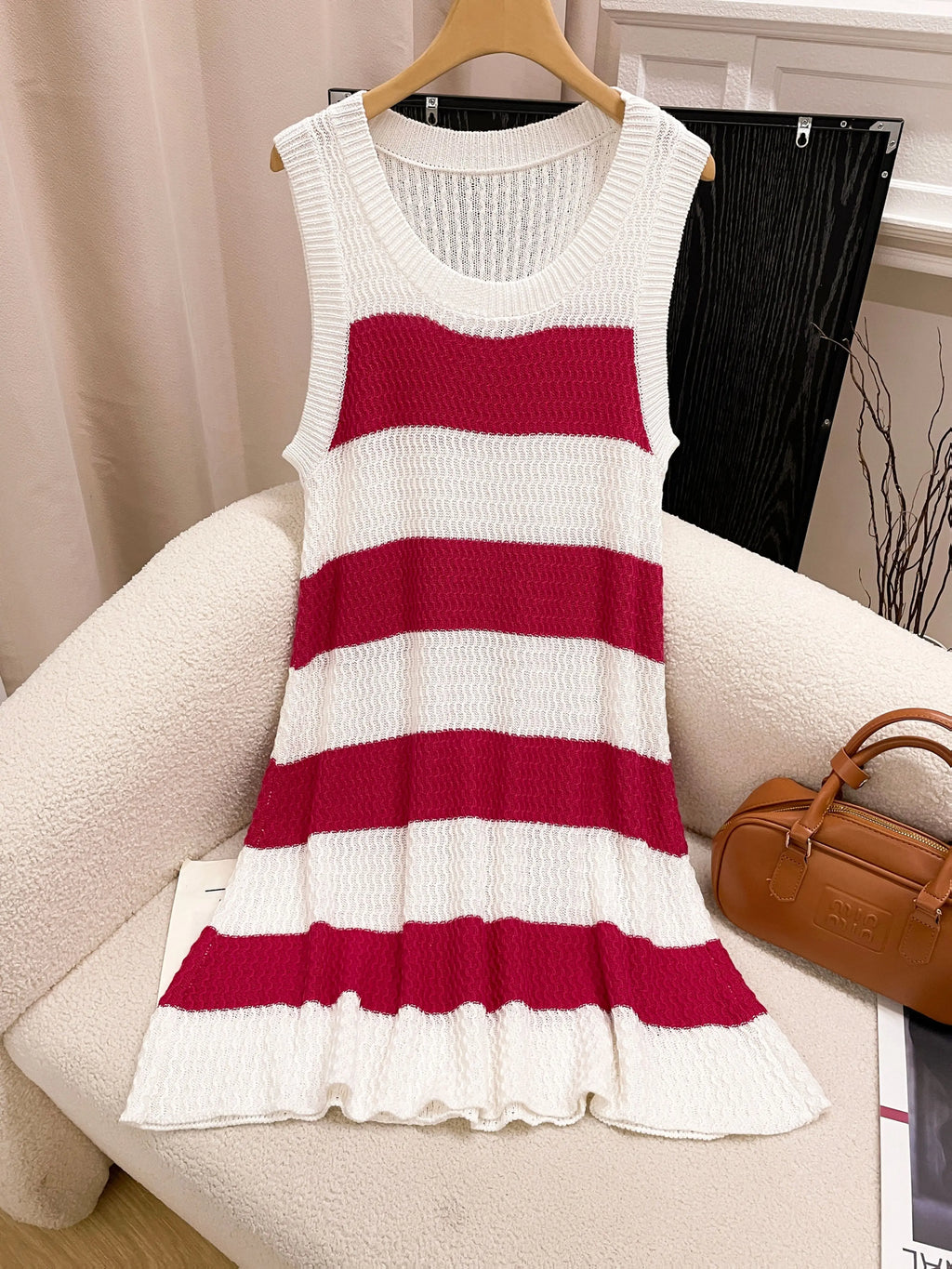 Striped Knit Sweater Dress - Zenflow Active