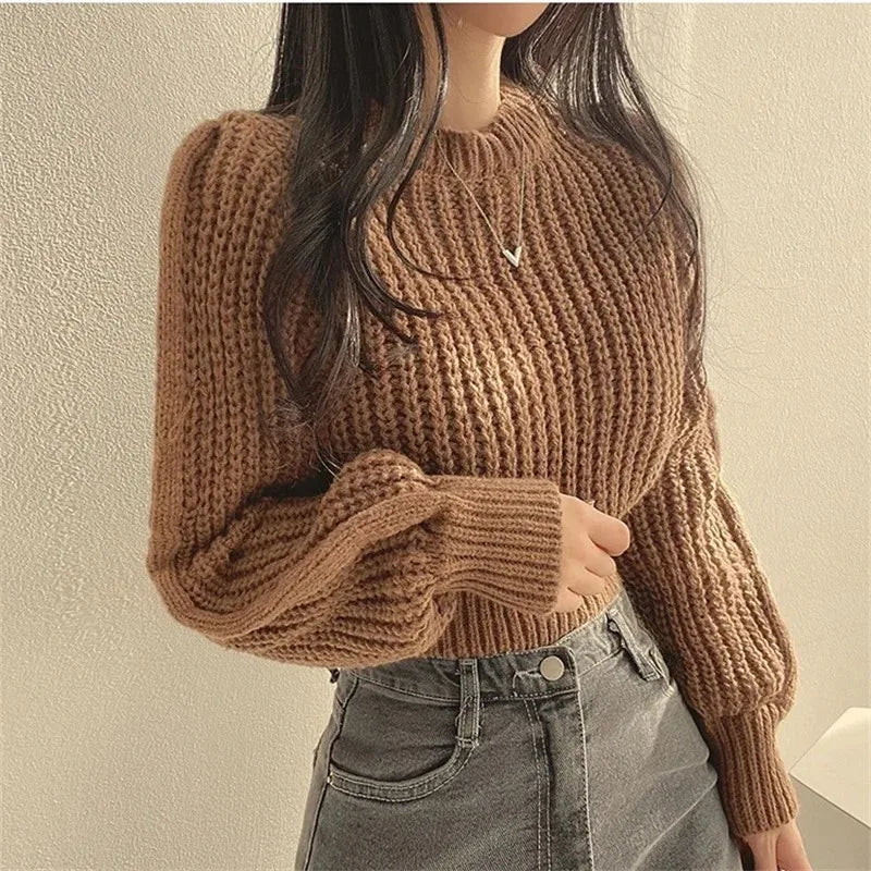 Women's Loose-Fit Crew Neck Knit Sweater Zenflow Active