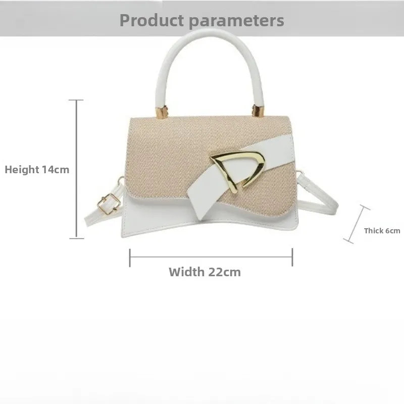 Women's Bags, Hand-held Spliced Contrasting Crossbody Bag, Fashion and Versatile Simple Casual Single Shoulder Small Square Bag - Zenflow Active