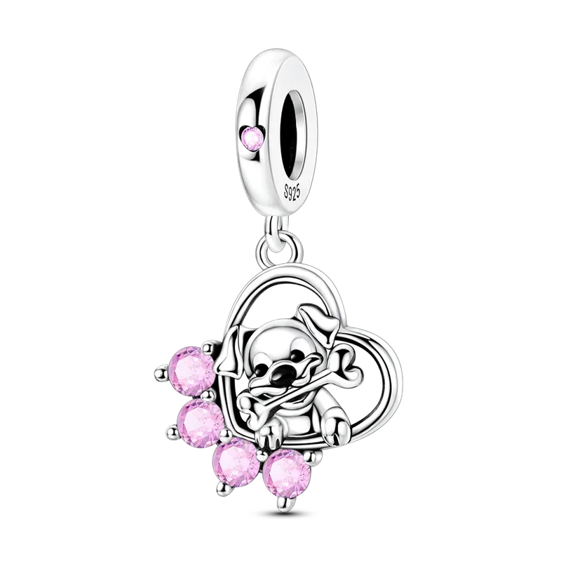 925 Sterling Silver 3D German Shepherd Dog Charm Fit Bracelet 2026 Year of The Horse Fashion Animal Jewelry for Women Girls - Zenflow Active