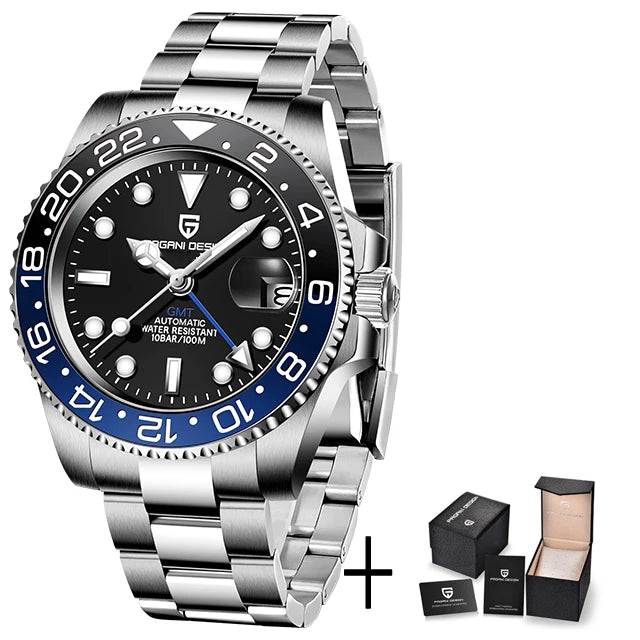 Pagani Design GMT Mechanical Watch | Sapphire Crystal | 100m Water Resistant - Zenflow Active
