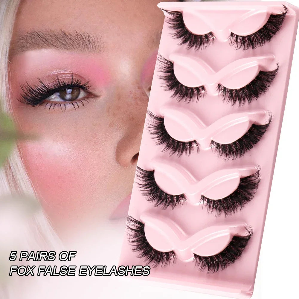 Cat Eye False Lashes — Winged, Natural Length, 3 Boxes (15 Pairs) - Zenflow Active