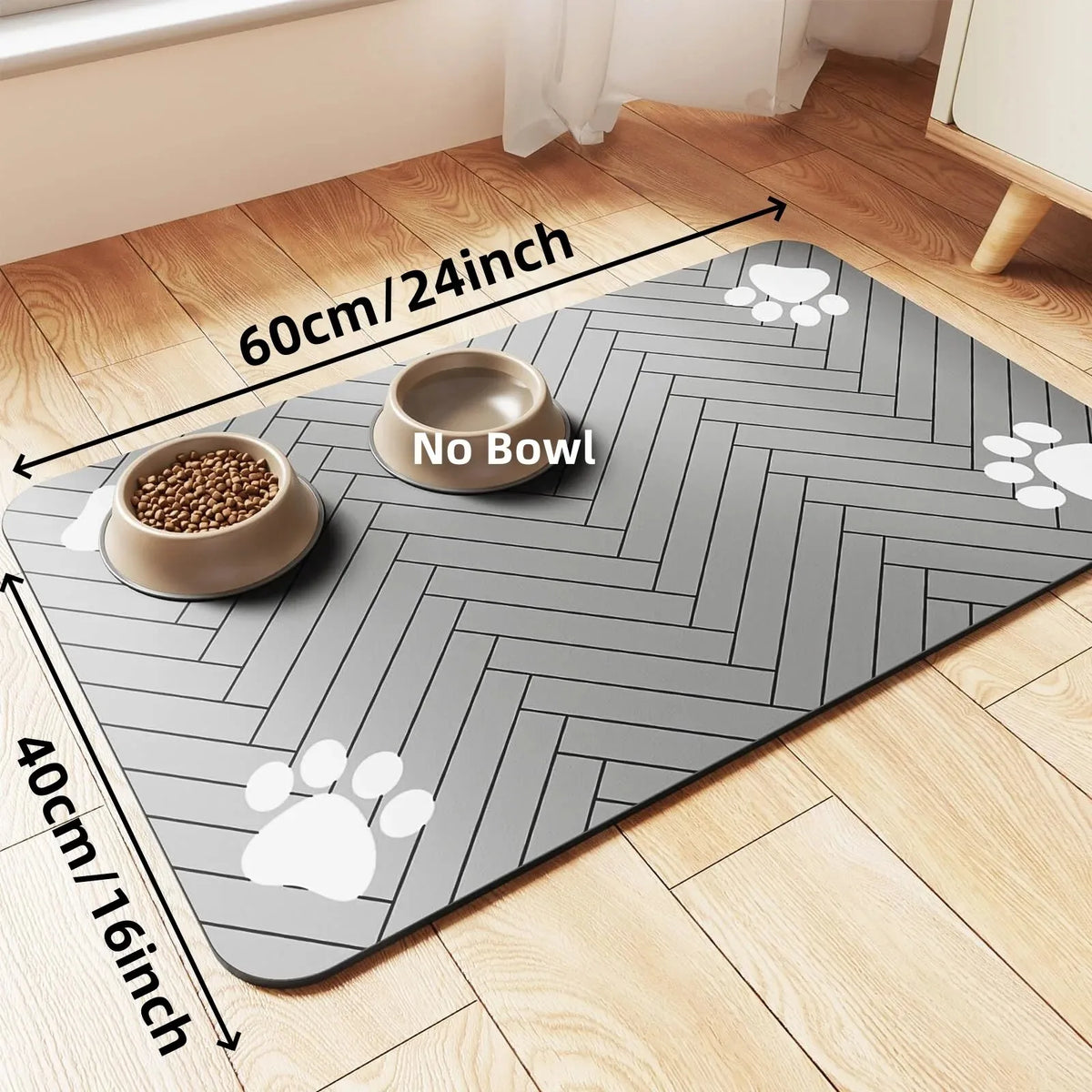 Absorbent Pet Feeding Mat with Non-Slip Rubber Backing - Zenflow Active
