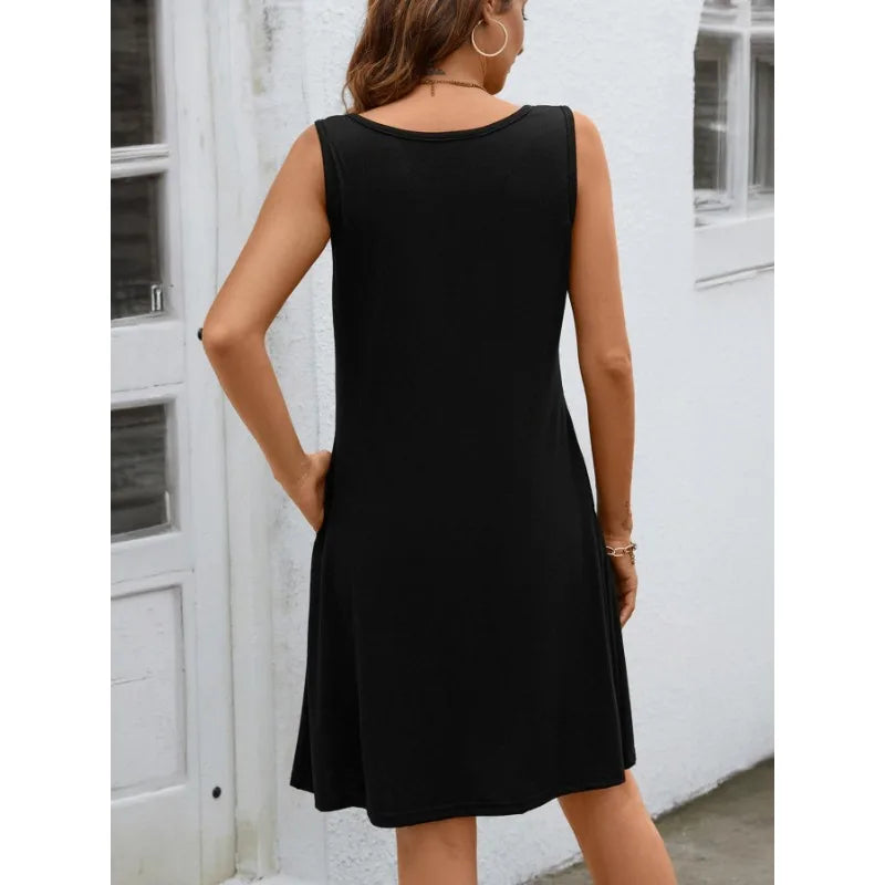 Women's V-Neck Sleeveless A-Line Dress - Zenflow Active
