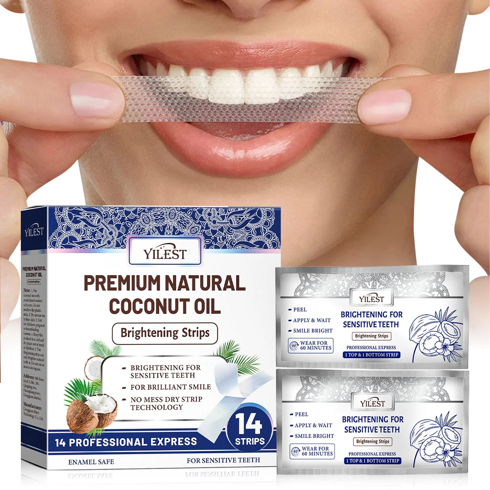 14 Teeth Whitening Strips Improve Dental health Mint Oral Hygiene Cleaning Gel