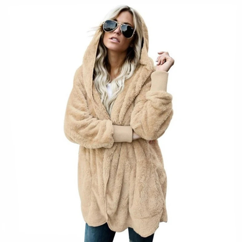 Women's Hooded Double-Fleece Cardigan Jacket Zenflow Active