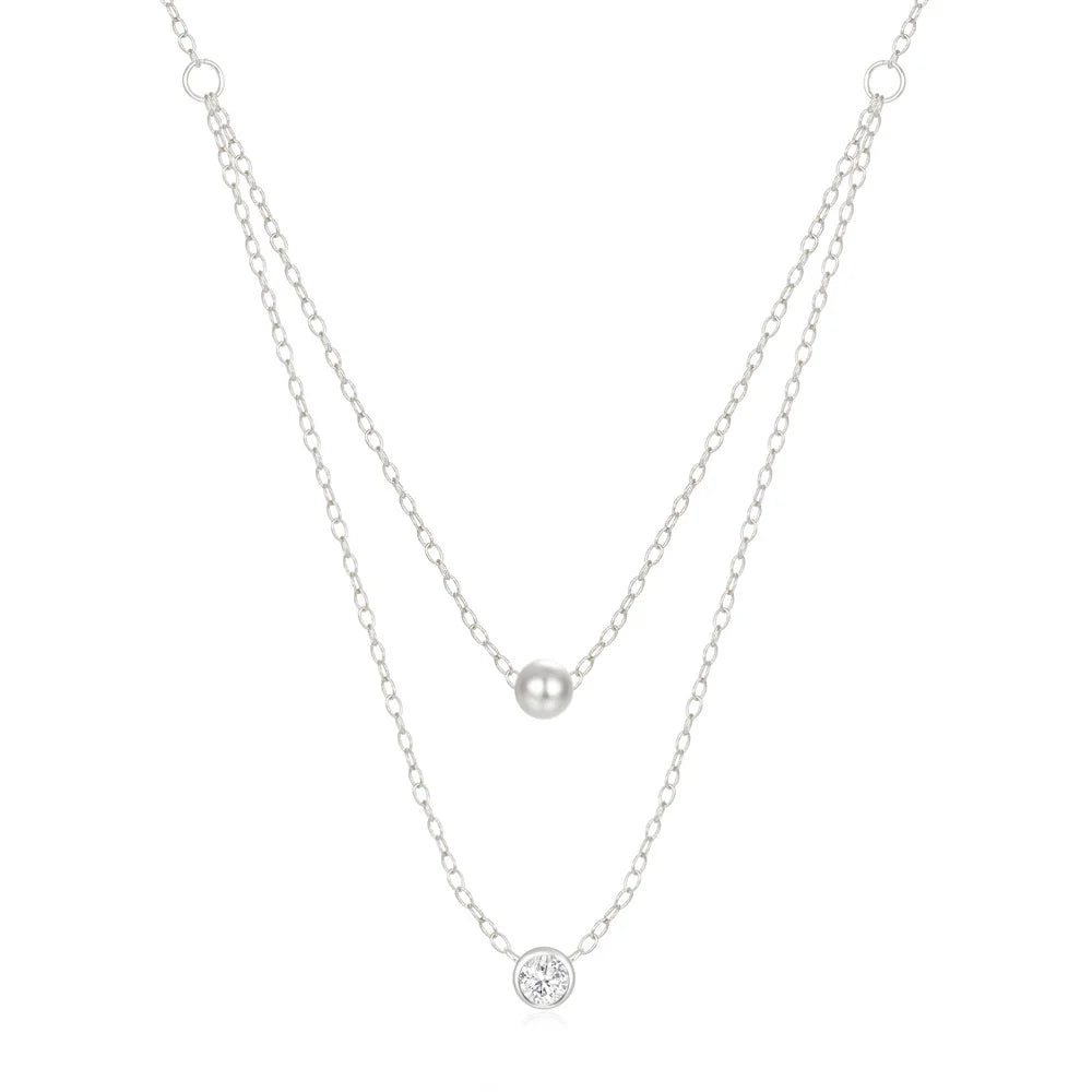 CANNER Crystal Zircon 925 Sterling Silver Necklace For Women Pendente Fine Jewellery Long Chain - Zenflow Active