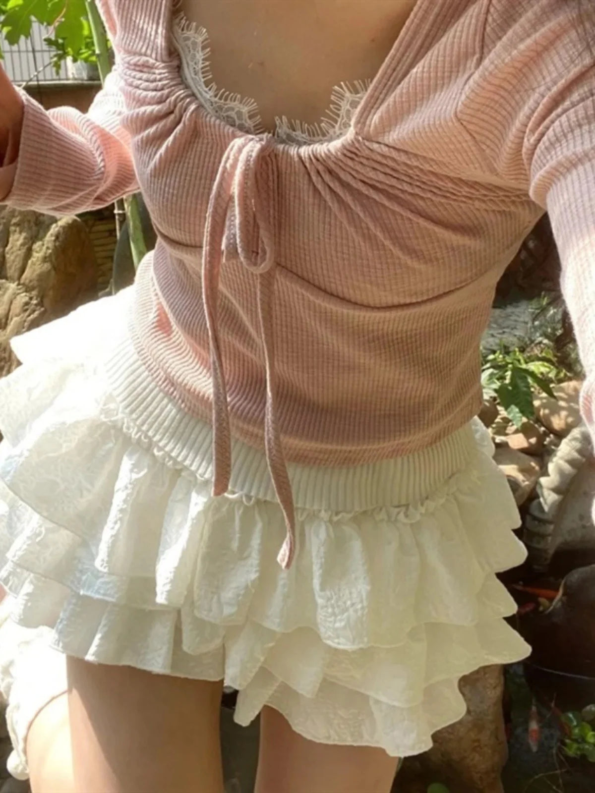 High-Waist Layered Ruffle Mini Skirt Zenflow Active