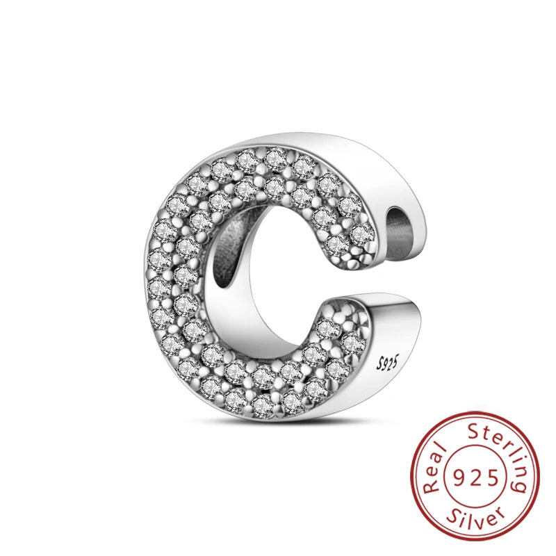 Charms Fit Original Bracelet A-Z Alphabet Charms Beads 925 Sterling Silver 26 Letters Charm for Women Girl DIY Fine Jewelry Gift - Zenflow Active