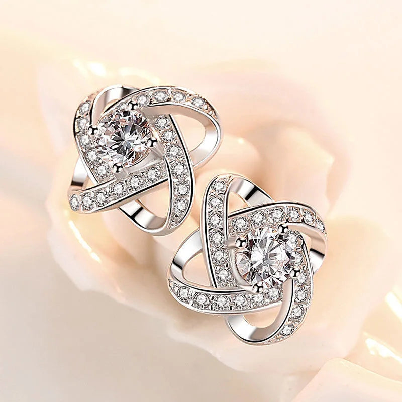 925 Sterling Silver Zircon Stud Earrings - Zenflow Active