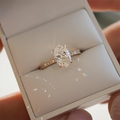 Minimalist 1-3ct Oval Cut Moissanite Half Eternity Engagement Ring 925 Sterling Silver for Woman Girl Gold Plated Handmade Rings - Zenflow Active