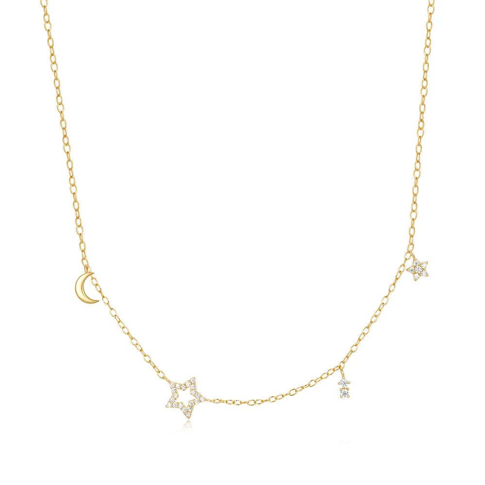 CANNER Crystal Zircon 925 Sterling Silver Necklace For Women Pendente Fine Jewellery Long Chain - Zenflow Active