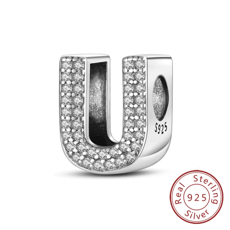 Charms Fit Original Bracelet A-Z Alphabet Charms Beads 925 Sterling Silver 26 Letters Charm for Women Girl DIY Fine Jewelry Gift - Zenflow Active
