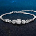 Charms Cute 925 Sterling Silver Exquisite Beaded Bracelet for Women Lady, Stylish Wedding Jewelry Accessories - Zenflow Active