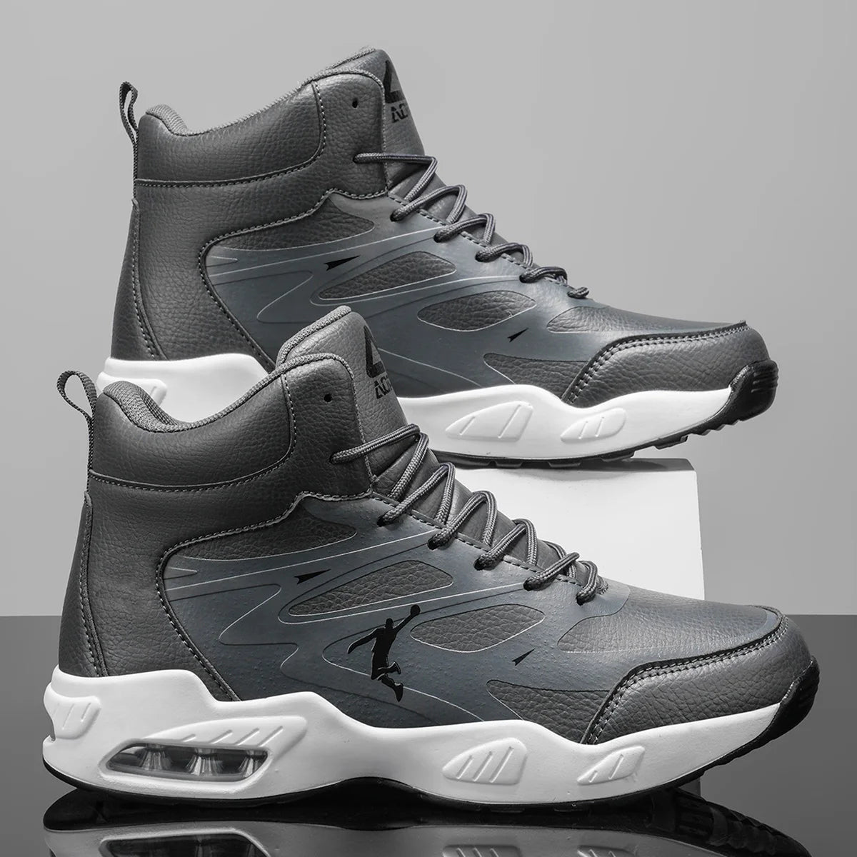 Men's High-Top Air-Cushion Basketball Shoes | Breathable Non-Slip Outdoor Sneakers - Zenflow Active