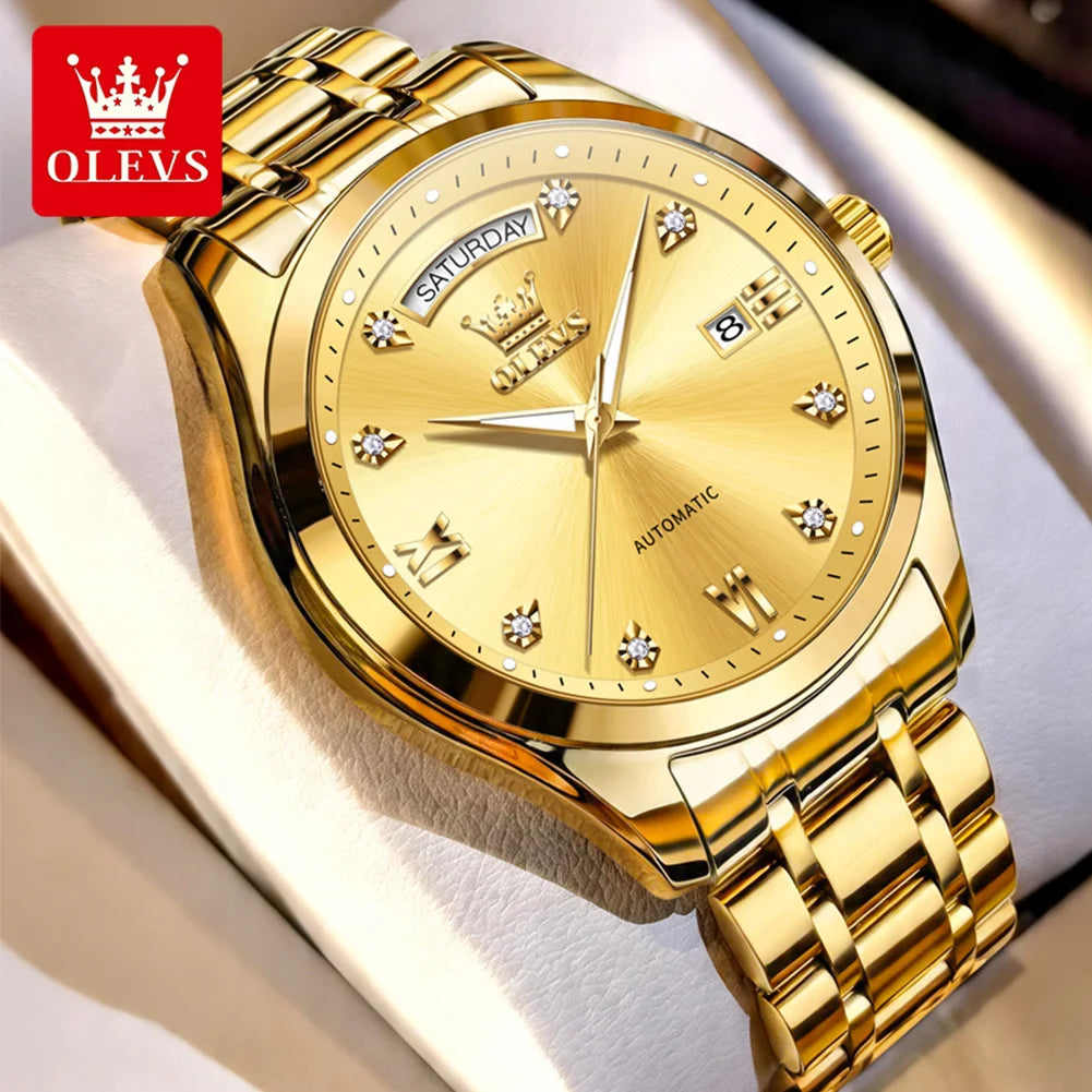 OLEVS 6752 Men's Automatic Mechanical Watch — Luminous, Week & Date Display, Waterproof - Zenflow Active