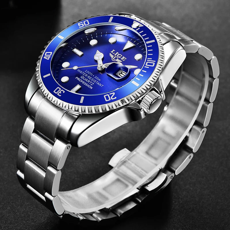 LIGE Luxury Watch For Men 30M Waterproof Luminous Date Quartz - Zenflow Active
