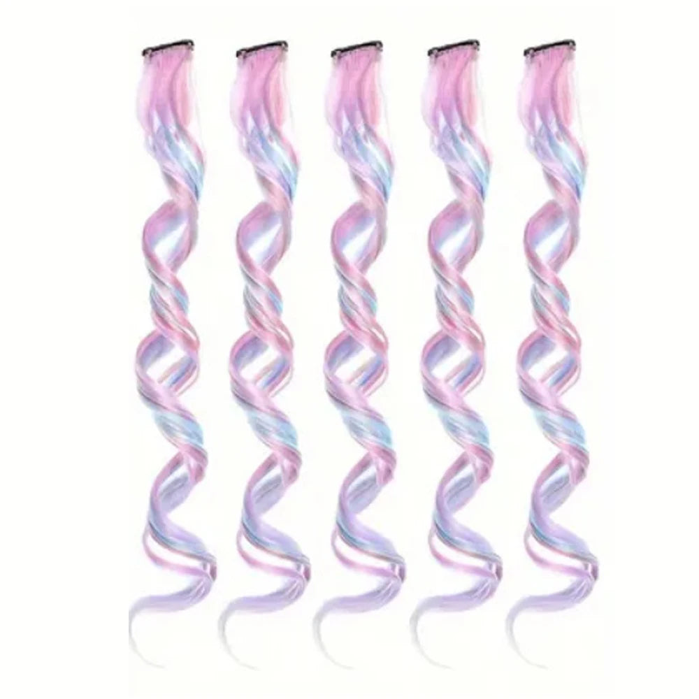 3/5/8/10pcs Set,Hair Extensions for Women 22" Curly Synthetic Hair, Perfect for Christmas Gift & Halloween Parties - Zenflow Active