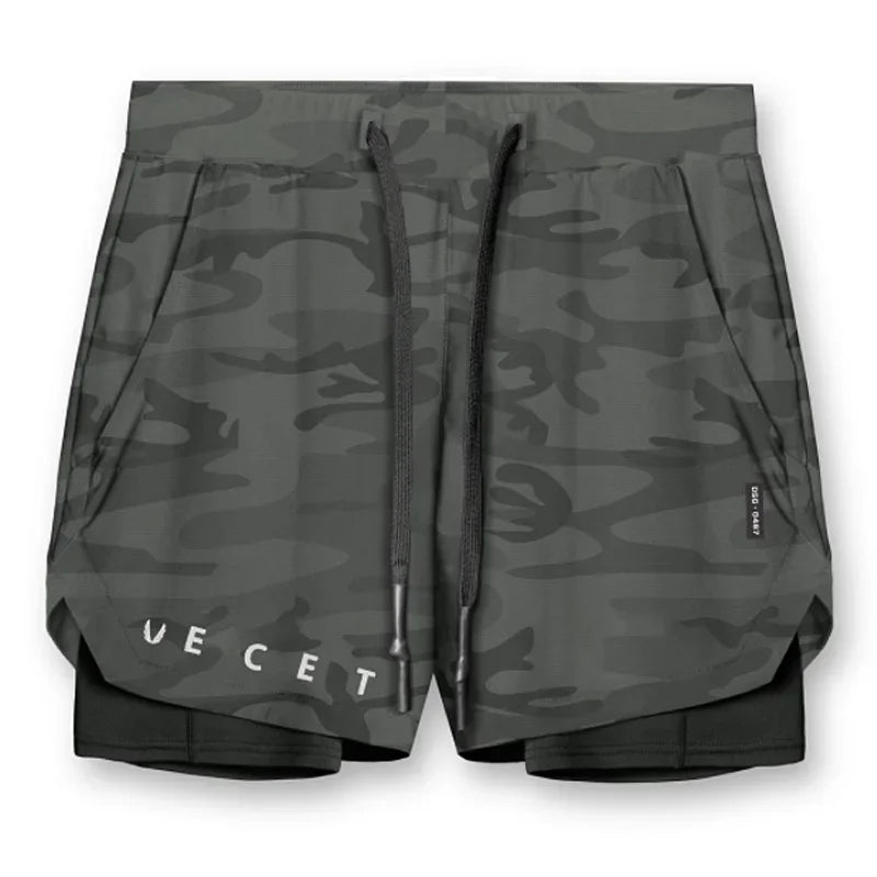 Mens Fitness 2 in 1 Quick Dry Shorts, Two Layers. One Short. Total Performance. - Zenflow Active