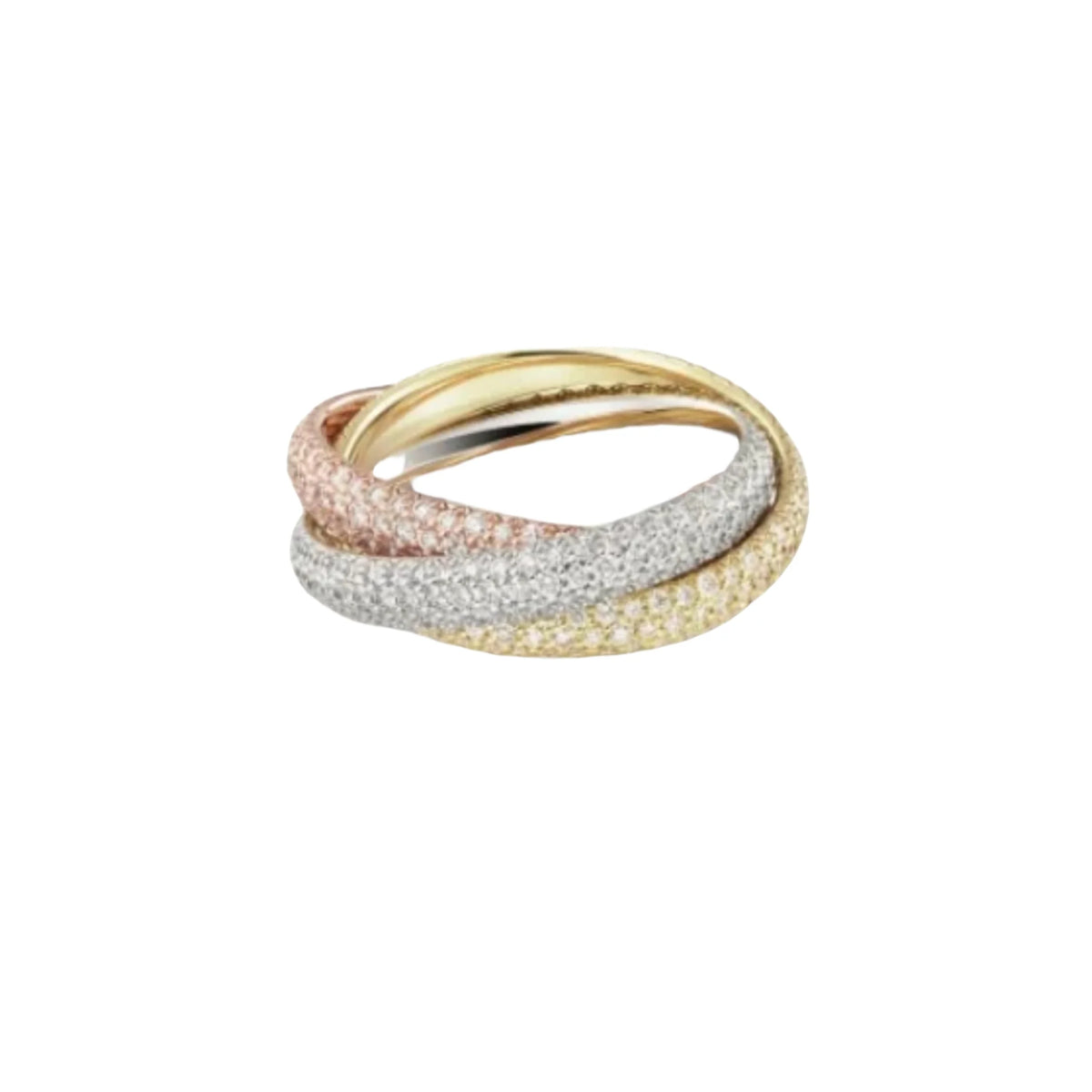 Sterling Silver Rose Gold Three-Color Internet Ring Fashionable Multi- Toned Band - Zenflow Active