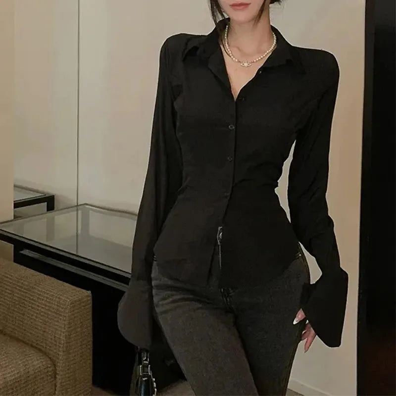 Women's Slim-Fit Bell-Sleeve Blouse Zenflow Active