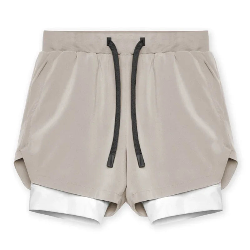 Mens Fitness 2 in 1 Quick Dry Shorts, Two Layers. One Short. Total Performance. - Zenflow Active
