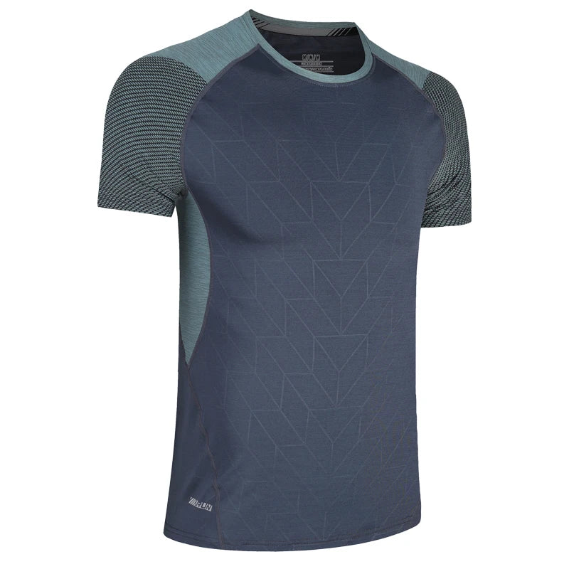 Men's Gym/Running/Jogging Short Sleeve Patchwork Print - Zenflow Active