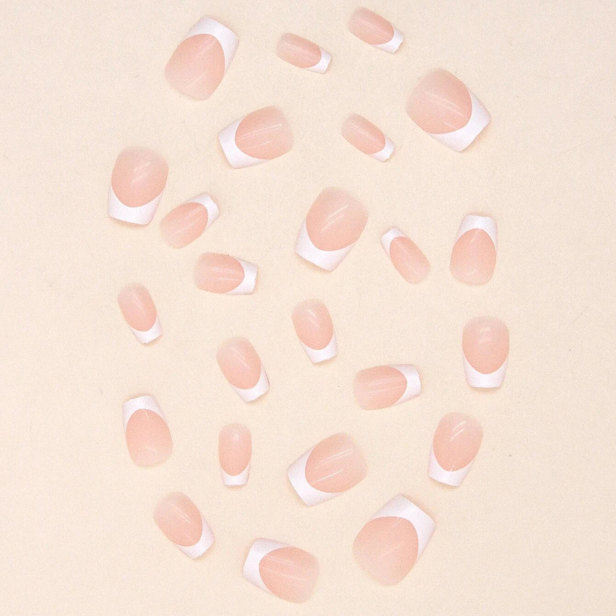 Short French Press-On Nails Set | 24pcs Minimalist False Nails with Jelly Glue & Nail File - Zenflow Active