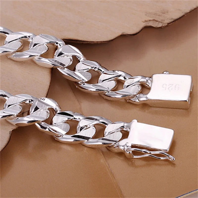 High-end Men's Fine 925 sterling Silver Bracelet 10MM - Zenflow Active