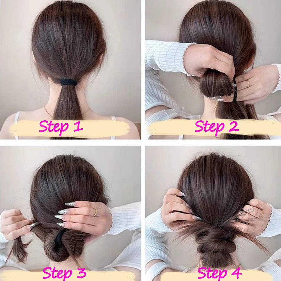 Long Wavy Synthetic Self-Winding Ponytail Hair Extensions With Elastic Rubber Band Braided Hair Bundle For Women Increase Hair - Zenflow Active