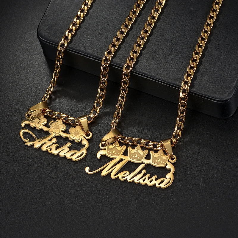 Goxijite Custom Removable Butterfly Heart Name Pendant Stainless Steel Laser Marking Nameplate Necklace - Zenflow Active
