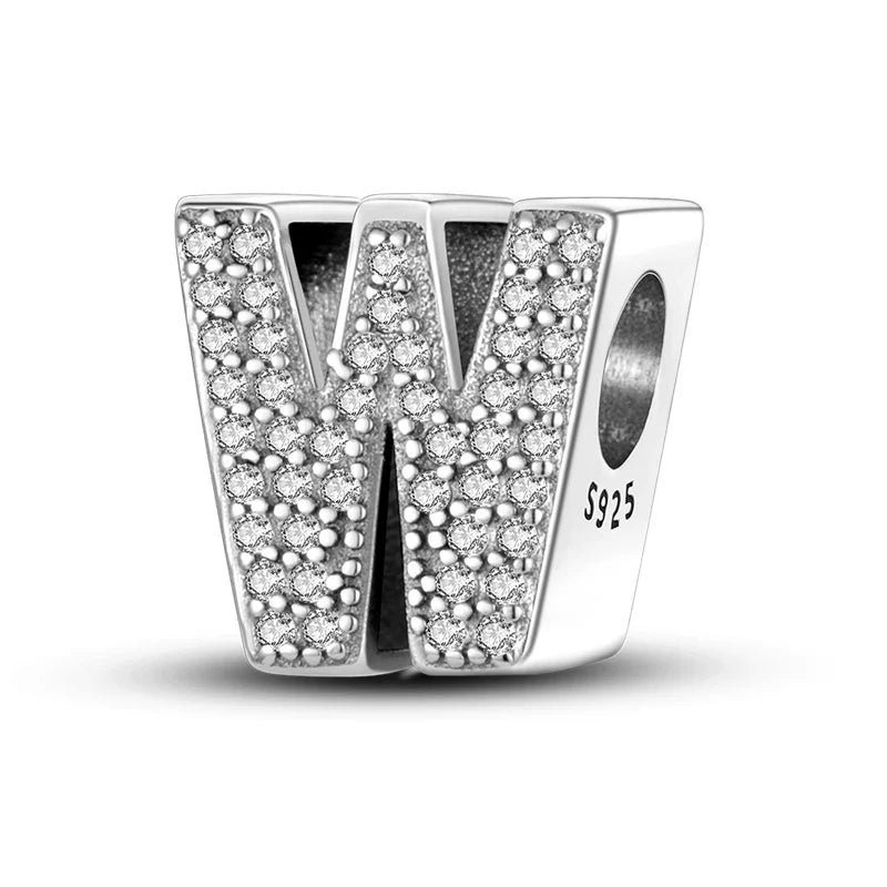 Charms Fit Original Bracelet A-Z Alphabet Charms Beads 925 Sterling Silver 26 Letters Charm for Women Girl DIY Fine Jewelry Gift - Zenflow Active