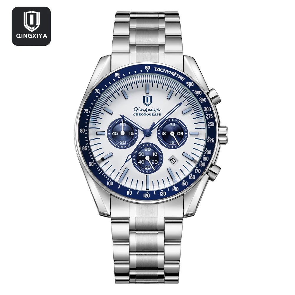 Men's Watch Calendar Business Quartz Watch Luxury Sport Waterproof Luminous Stainless Steel - Zenflow Active
