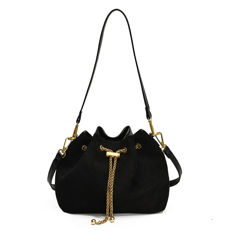2026 Soft Commuting Crossbody Bags Faux Suede Sewing Hot Sale Bags for WomenThread Solid Color String Women's Handbags - Zenflow Active