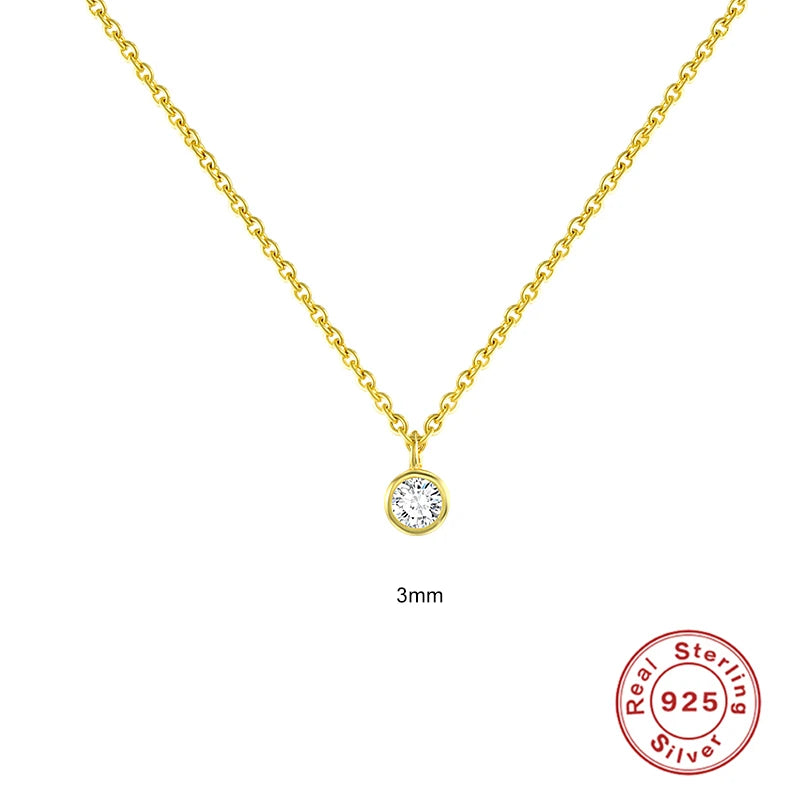 CANNER Crystal Zircon 925 Sterling Silver Necklace For Women Pendente Fine Jewellery Long Chain - Zenflow Active