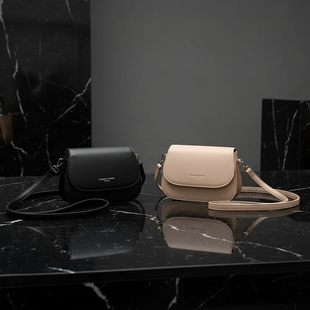Simple Solid Colour Saddle Shoulder Bag Crossbody Bag - Zenflow Active