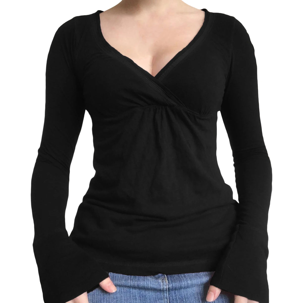 Women’s Slim-Fit V-Neck Long-Sleeve Top Zenflow Active