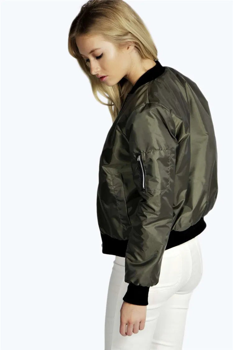 Women’s Slim-Fit Zip-Up Bomber Jacket Zenflow Active