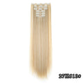 Black Hair Extensions 24"/60cm 6pcs/set Women Long Straight Synthetic Full Head Clip 16 Clips Ombre Heat Resistant Fiber Hair - Zenflow Active
