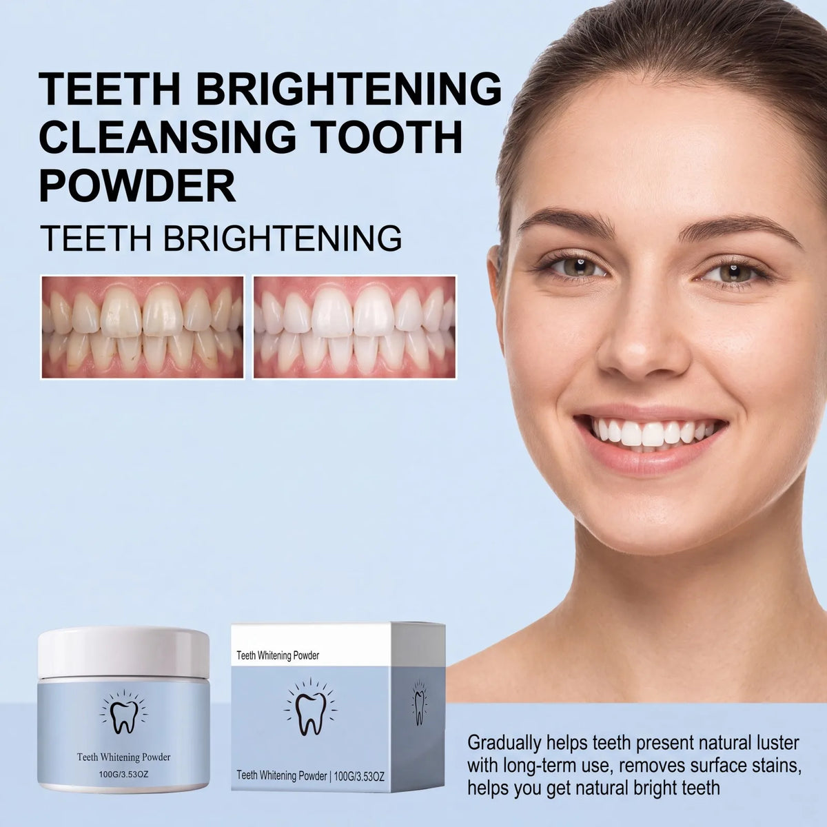 Teeth Whitening Powder Deep Cleaning Stain Remover - Zenflow Active