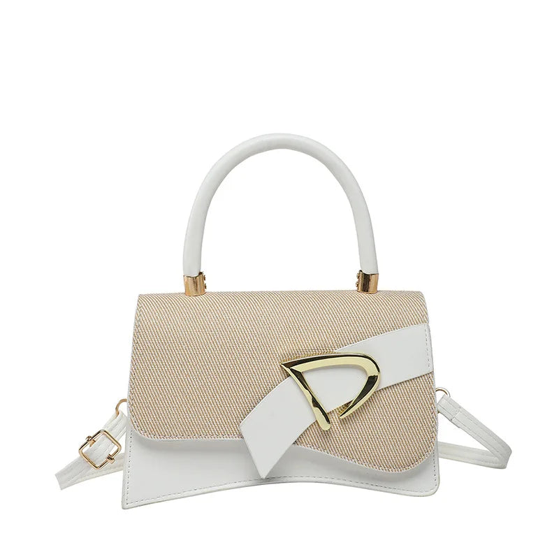 Women's Bags, Hand-held Spliced Contrasting Crossbody Bag, Fashion and Versatile Simple Casual Single Shoulder Small Square Bag - Zenflow Active
