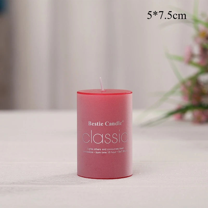 Classic Colored Pillar Candles for Home Decor Long Burning Time Ideal for Romantic Ambiance and Relaxation - Zenflow Active