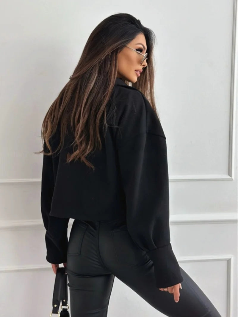 Women's Cropped Double-Breasted Fashion Jacket Zenflow Active