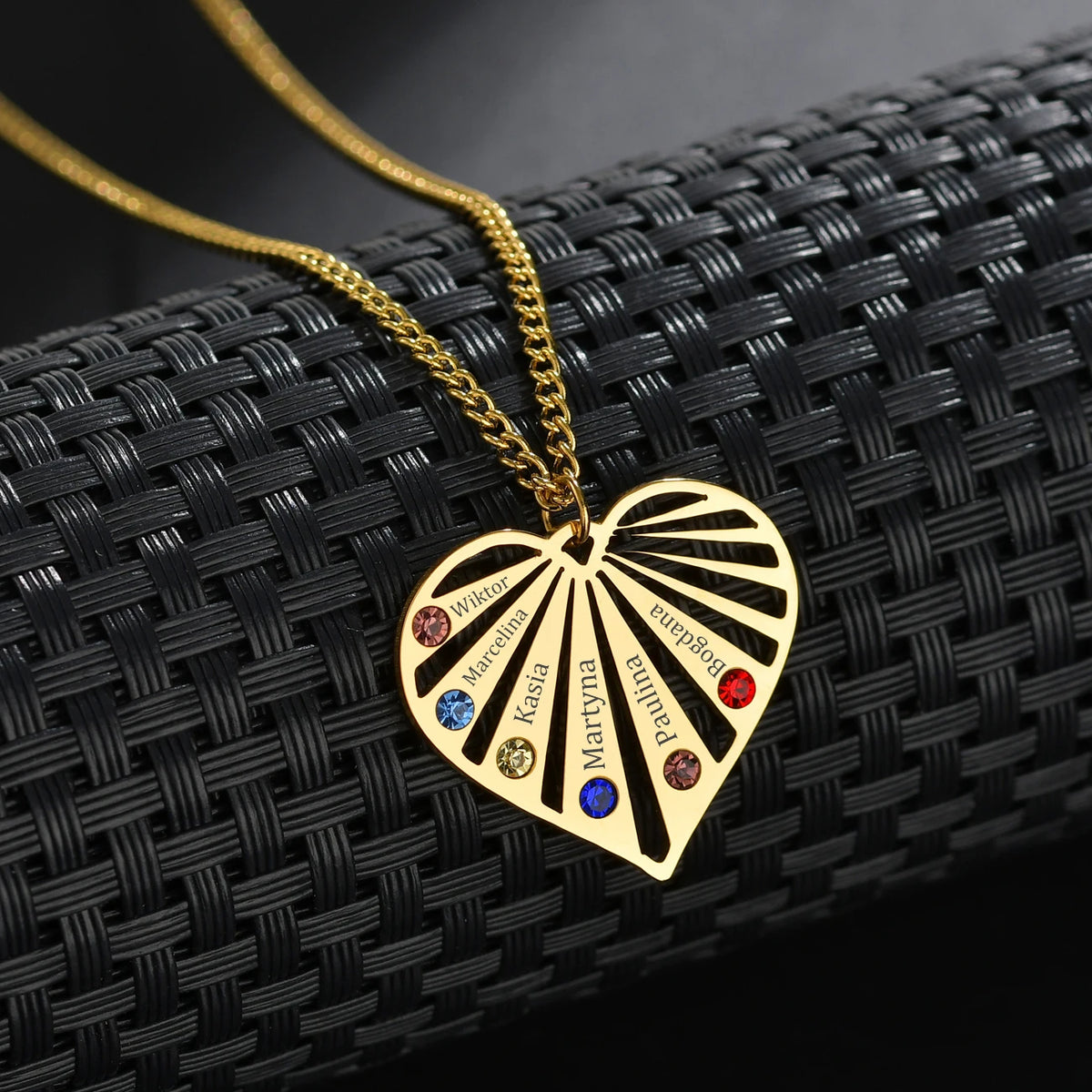 Sifisrri Personalized Custom Birthstone Engrave Family Name Necklace for Women Stainless Steel Choker Unisex Jewellery Gift - Zenflow Active