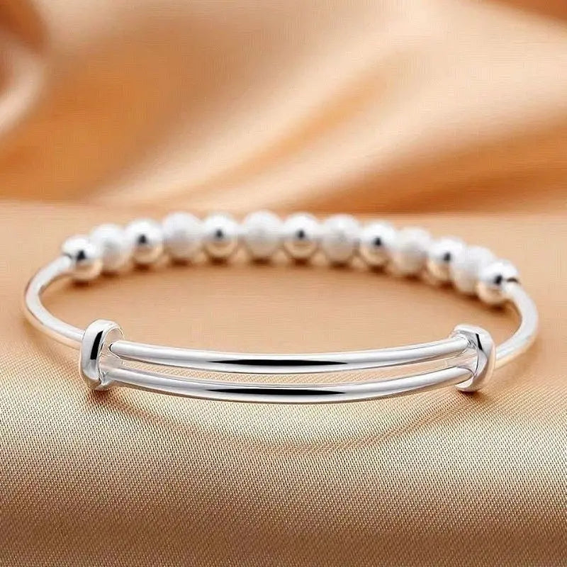 Charms 925 Silver-Color Luxury Beads Bracelets Bangles Cute For Women Fashion Party Wedding Jewelry Adjustable - Zenflow Active