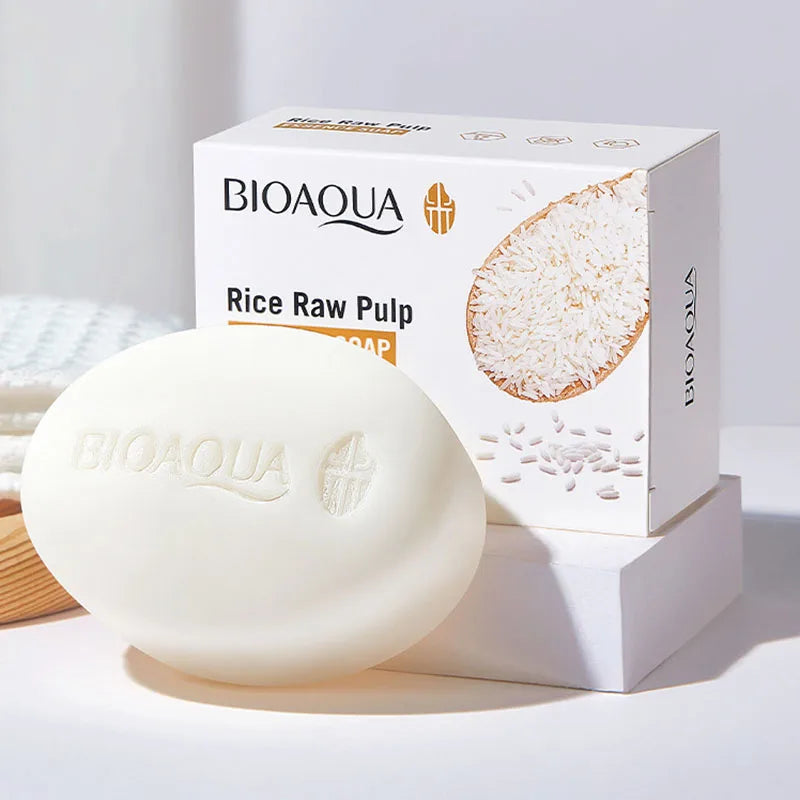 BIOAQUA White Rice Facial Cleansing Soap - Moisturising Oil-Control Handmade Bar Zenflow Active