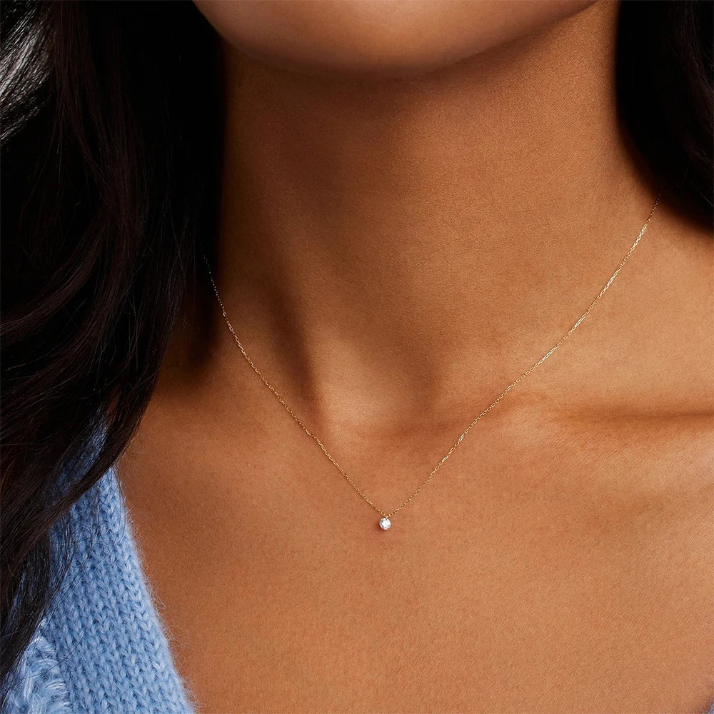 CANNER Crystal Zircon 925 Sterling Silver Necklace For Women Pendente Fine Jewellery Long Chain - Zenflow Active