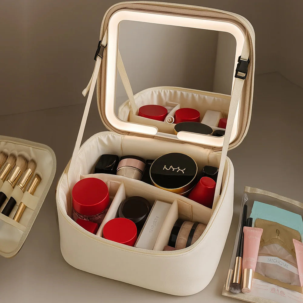 Makeup Bag With LED Mirror
